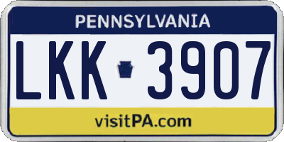 PA license plate LKK3907