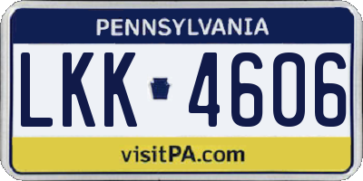 PA license plate LKK4606