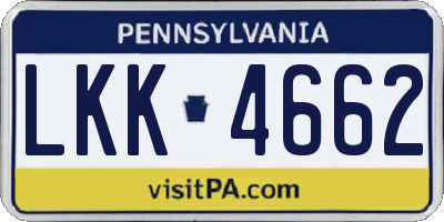 PA license plate LKK4662