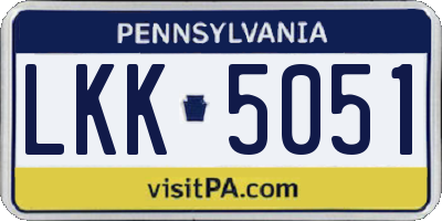 PA license plate LKK5051