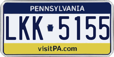 PA license plate LKK5155