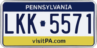 PA license plate LKK5571
