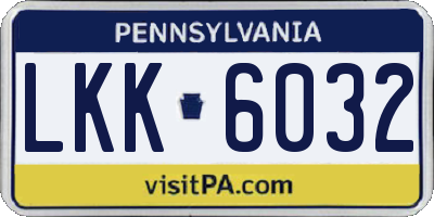 PA license plate LKK6032