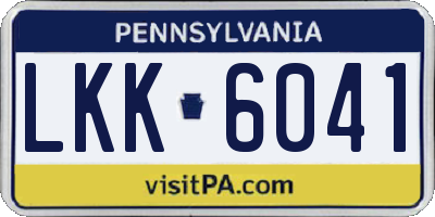 PA license plate LKK6041