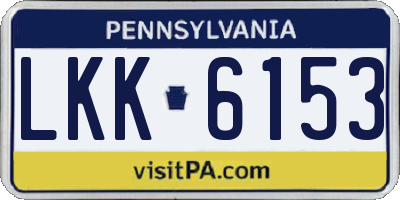 PA license plate LKK6153