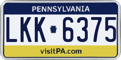 PA license plate LKK6375