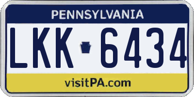 PA license plate LKK6434