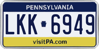 PA license plate LKK6949
