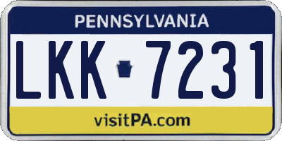 PA license plate LKK7231