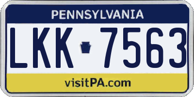 PA license plate LKK7563
