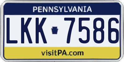 PA license plate LKK7586