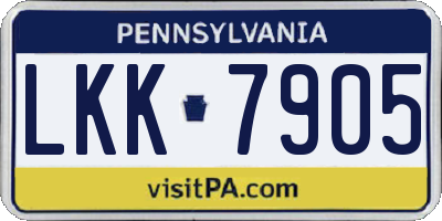 PA license plate LKK7905