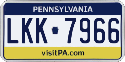 PA license plate LKK7966