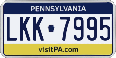 PA license plate LKK7995