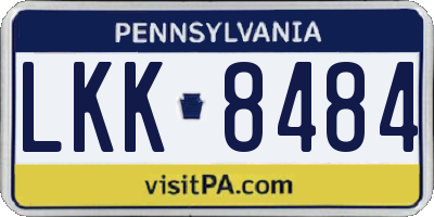 PA license plate LKK8484