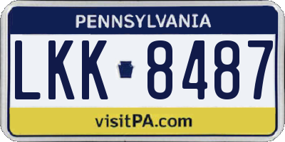 PA license plate LKK8487