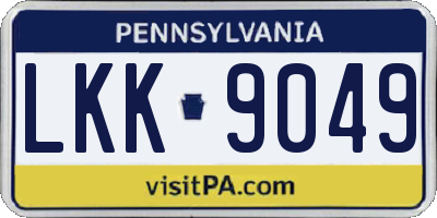 PA license plate LKK9049