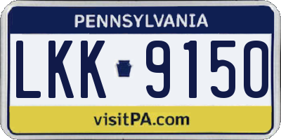 PA license plate LKK9150