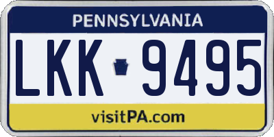 PA license plate LKK9495