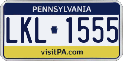 PA license plate LKL1555