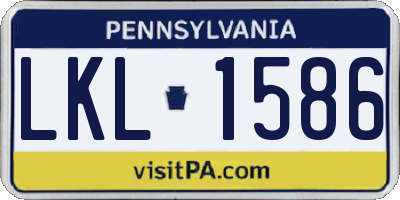 PA license plate LKL1586