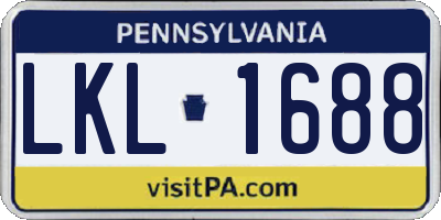 PA license plate LKL1688