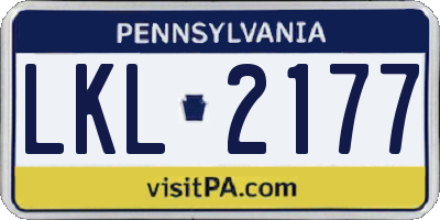 PA license plate LKL2177