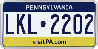 PA license plate LKL2202