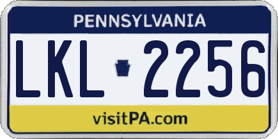 PA license plate LKL2256