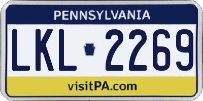 PA license plate LKL2269