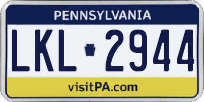 PA license plate LKL2944
