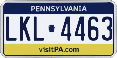 PA license plate LKL4463