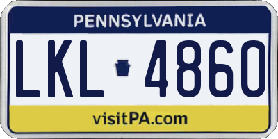 PA license plate LKL4860