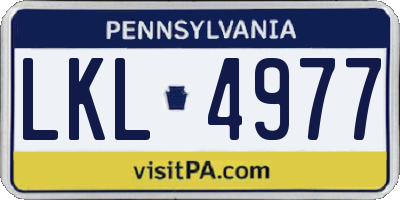 PA license plate LKL4977