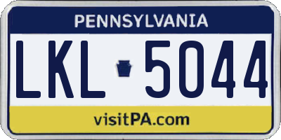 PA license plate LKL5044