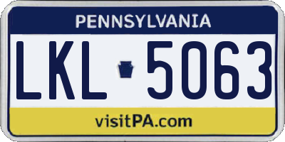 PA license plate LKL5063
