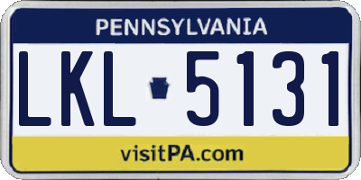 PA license plate LKL5131