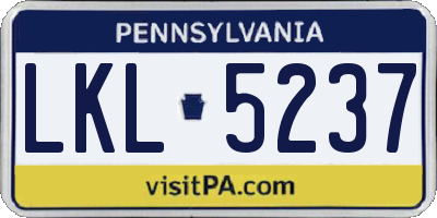 PA license plate LKL5237