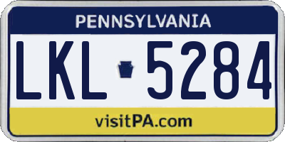 PA license plate LKL5284