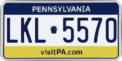 PA license plate LKL5570