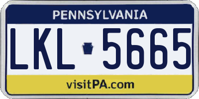 PA license plate LKL5665