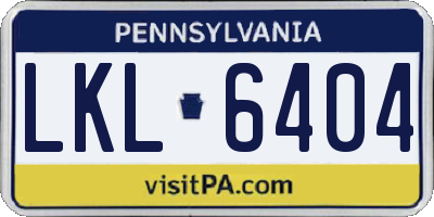 PA license plate LKL6404