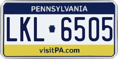 PA license plate LKL6505