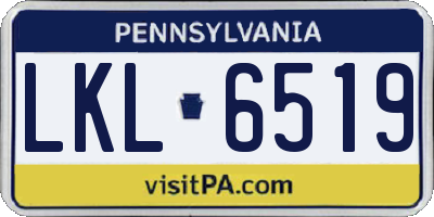 PA license plate LKL6519