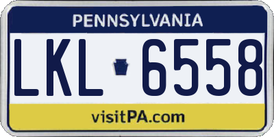 PA license plate LKL6558