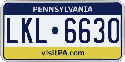 PA license plate LKL6630