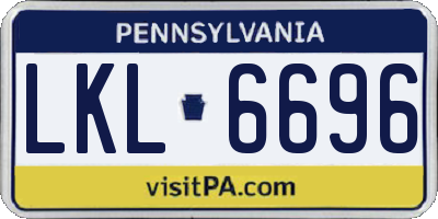 PA license plate LKL6696