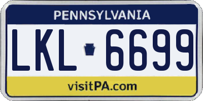 PA license plate LKL6699
