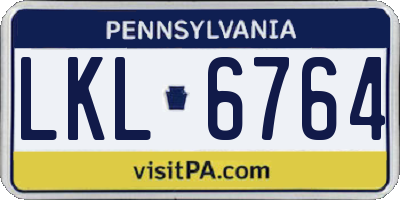 PA license plate LKL6764