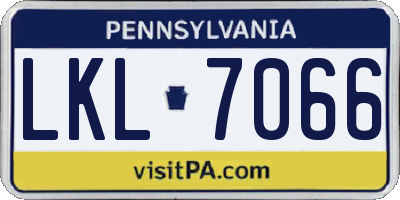 PA license plate LKL7066